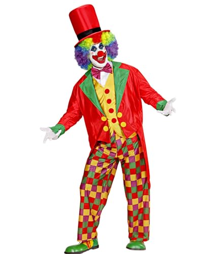 W WIDMANN MILANO Party Fashion - Clown Kostüm Herren Zirkus Set im Clown Stil Karneval Kostüm für Mottoparty und Event