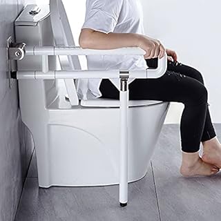 Toilet Grab Bar Bathroom Safety Handrail Folding Drop Down Foldable Wall Mounted Toilet Support Bathroom Aid Assist Rail for Disabled Elderly Pregnant Woman (Load up to 150kg(330 lb))
