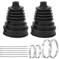 2 Stück Achsmanschetten, Antriebswellenmanschetten Zum Kleben Mit Klemmen, Faltenbalg Für Gelenkwelle Und Antriebswelle, Schwarz Silikon Manschetten Set Inklusive Kabelbinder