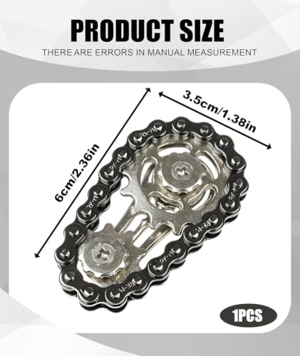 Image of Fidget Toy for Kids & Adults, Compact Bicycle Chain Fidget Toy, Black Portable Stress Relief Sensory Toy, Durable Pocket Desk Toy for Boys Girls Teens Adults, Ages 6+