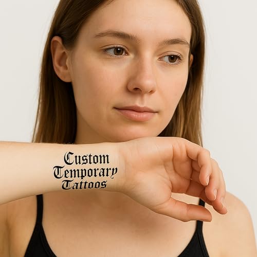 Custom Name Temporary Tattoos – Personalized Fake Tattoos for Adults – Waterproof Tattoo with Custom Text – Choose Font & Create Your Own Name Design