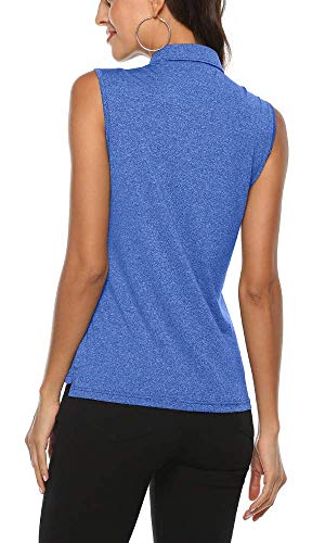 Image of AIRIKE Golf Polo Shirts for Women Sleeveless Summer Sports Athletic Fashionable Workwear-Quick Dry Womens Tank Tops