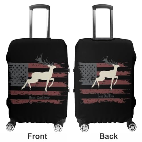 Best Dad Ever U.S. Flag Unisex Luggage Cover Washable Travel Suitcase Case Elastic Baggage Protective Covers XL3