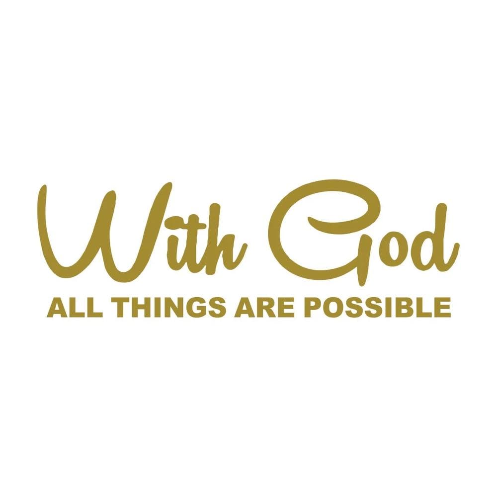 Auto Accessory with God All Things are Possible Vinyl Car Decal Creative Sticker(Gold)