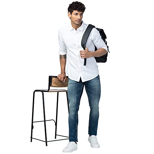 Image of Spykar Full Sleeves Cotton Blend Slim Fit Shirt for Men