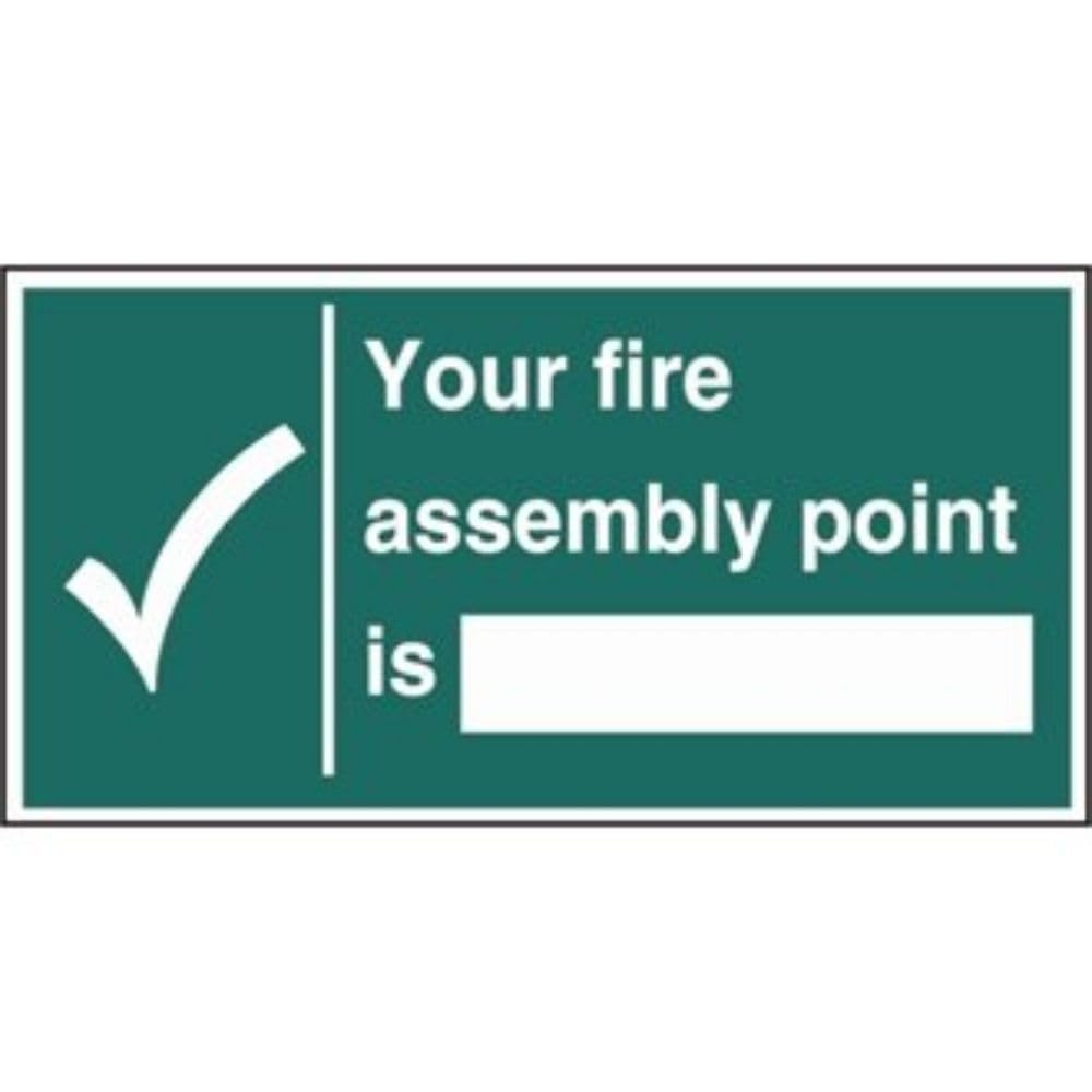 Stalwart W312 Fire Assembly Point Sign, Self adhesive, Vinyl, 150 mm x 300 mm