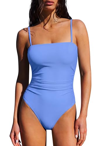 Image of SUUKSESS Women Sexy One Piece Swimsuit Tummy Control Square Neck Bathing Suit