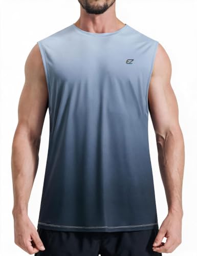 Image of EZRUN Men's Workout Sleeveless Shirts Quick Dry Muscle Swim Shirt Gym Fitness Running Beach Tank Tops