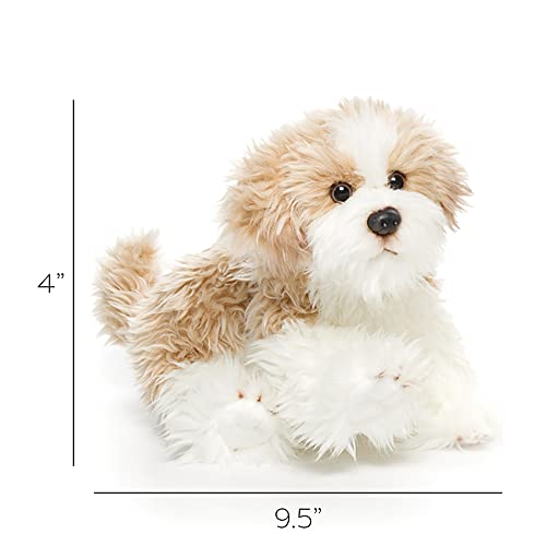 Demdaco Small Maltipoo Dog Curly Light Brown White Children's Plush Stuffed Animal Toy #TOP3