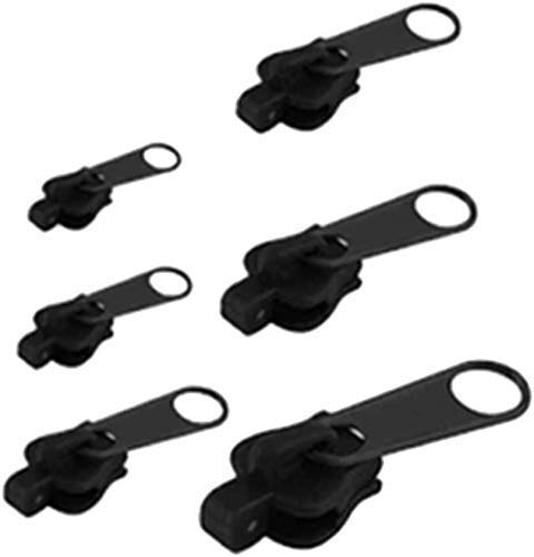 Universal-Reißverschluss-Reparatur-Set, Ersatz-Reißverschlussschieber, für Kleidung, Taschen, Outdoor-Zelte, Mäntel, Jeans, Geldbörsen, DIY-Werkzeuge 6 Stück Schwarz Cover