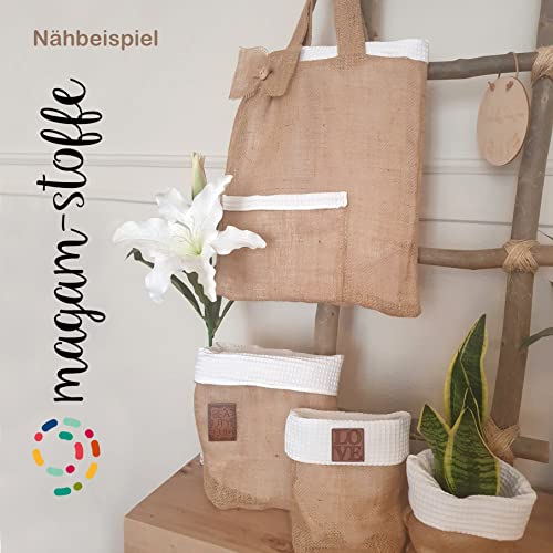 MAGAM-Stoffe 1m Jute Stoff aus 100% Jute Rupfen Natur Sack-Leinen Dekostoff Meterware (Klassik)