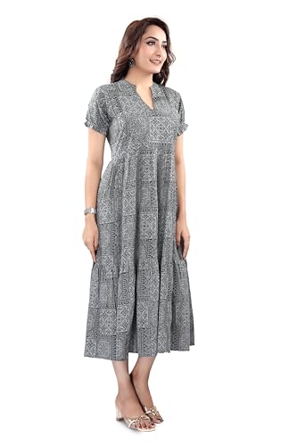 Image of B2F Women's Flared Anarkali Maternity Dress, Feeding Kurti with Concealed Zip for Pre & Post Pregnancy