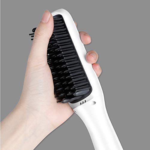 Hair Care Professional PTC Heating Straightener Curler Styler Brush Straighting Ceramic Curling Iron Hot Comb Brushes miniatura 6