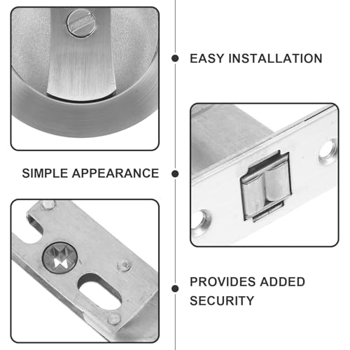 Cerradura para puerta corredera Luxshiny con material de aleación de zinc y fácil instalación, herraje plateado para privacidad en dormitorio miniatura 3