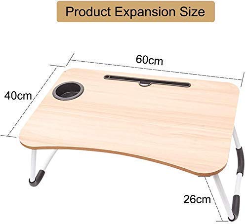 Image of AJB Multi-Purpose Laptop Desk for Study and Reading with Foldable Non-Slip Legs Reading Table Tray, Laptop Table, Laptop Stands, Laptop Desk, Foldable Study Laptop Table, Study Table (Dark Wooden)