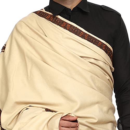 Image of SWI WITH LABEL Men's Kashmiri Embroidered Wool Shawl