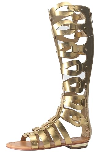 Image of Hanfike Knee High Sandals for Women Gladiator Cut Out Summer Roman Boots