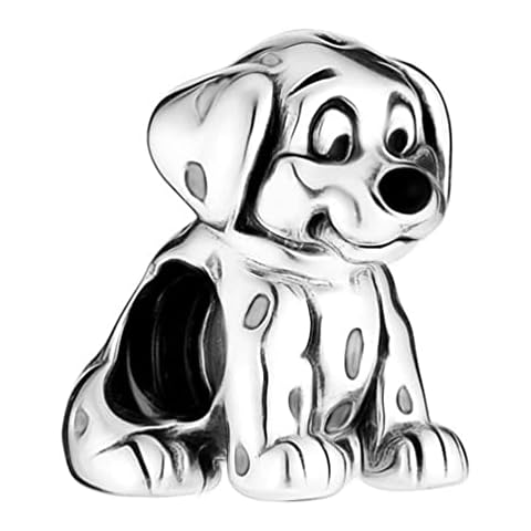LSDesigns Dalmatian Dog Charm S925 Sterling Silver Bead fits Pandora Moments Charms Bracelet - Gift boxed Cover