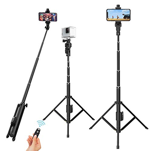 Selfie Stick Tripod, 52" Extendable Phone Camera Selfie Stick with Tripod Stand