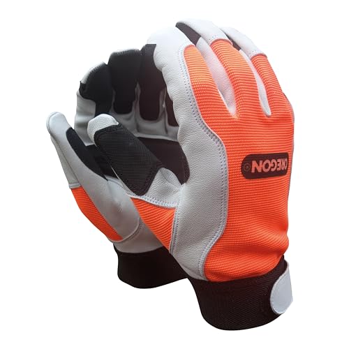 Oregon Gants de travail techniques Sylviculture, jardinage et travaux extérieurs, résistants aux coupures et à l’abrasion, paume et bouts des doigts renforcés enduits de PU, certifiés CE – Taille M