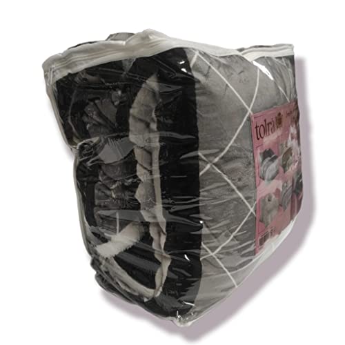 Mercatienda.es Edredón Sherpa 150 cm Tolrá 600gm,de 250_x_260 cm Modelo CS007 en Color Gris, edredón con Borreguito para otoño e Invierno con los cuadrantes de Regalo.