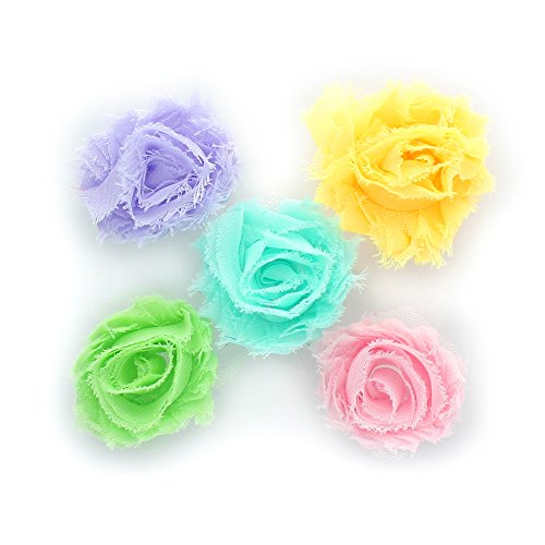 My Lello 1.75" Small Shabby Flower Baby Hair Clippie Variety 5-Pack - Light