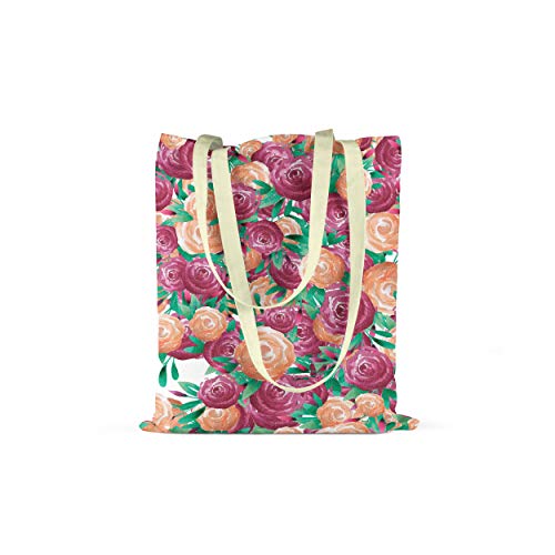 Le Jardin du Lin Bedruckte Einkaufstasche, Tasche, Faltbar, Stofftasche mit Zwei Langen Henkeln, Größe: 34x40 Cm Cover