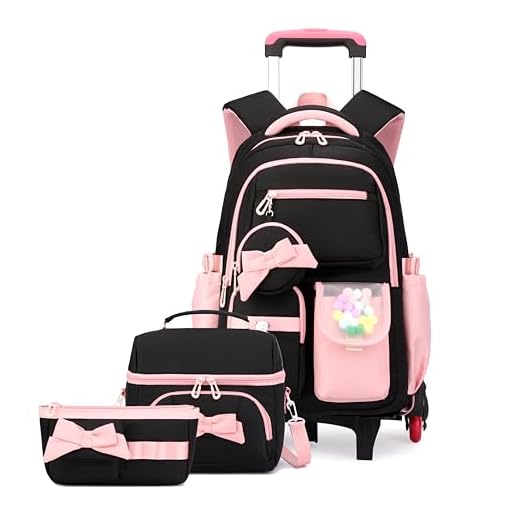 Rolling Backpack Set for School Kids