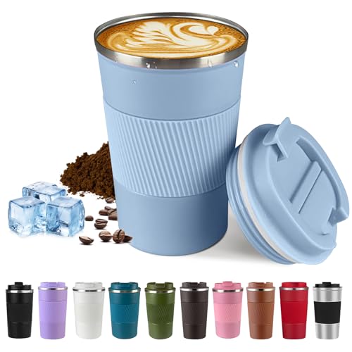 Image of Vacuum Insulated Stainless Steel Travel Coffee Mug,Leak Proof Cup with Lid