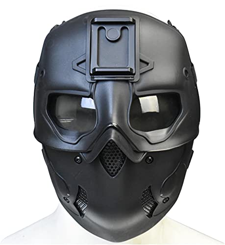 Jffcestore Tactical Mask Wild Type Cosplay Costume Mask And Tactical Paintball Airsoft Fast Helmet For Airsoft Paintball Cosplay Costume Party (Black Mask+ Helmet) #TOP3