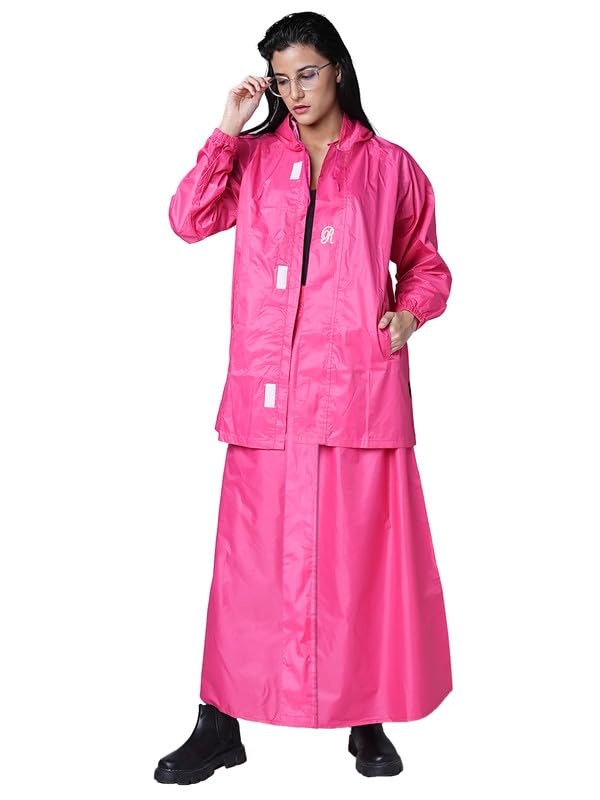 real rainwear Real Raincoat for Women – Stylish Seam-Sealed Waterproof Skirt Rain Suit with Adjustable Hood & Cross Pockets | Nylon Fabric, Zippers & Velcro Closure with Carry Pouch-picture-42