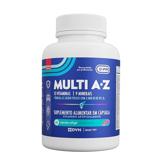 Multivitamínico 13 vitaminas, 9 minerais e Ômega-3 60 Cápsulas Softgel - D.Multi | D.Pro - Imunidade