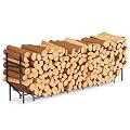 Ebeneze 8.6FT Firewood Rack Holder Outdoor, Heavy Duty Metal Firewood Storage Stand for Patio, Stable Log Holder Wood Stacker Firewood Organizer for Porch Backyard