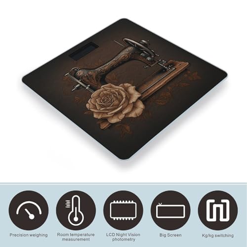 Báscula digital para baño con vidrio templado y pantalla LCD miniatura 3