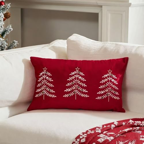 Redida �N���X�}�X�����`�����X���[�N�b�V�����J�o�[ 2���Z�b�g �x�[�W�� �N���X�}�X�c���[ �t���V�V �A�N�Z���g�N�b�V�����J�o�[ �x�b�h/�J�E�`/�\�t�@�p 12x20�C���`