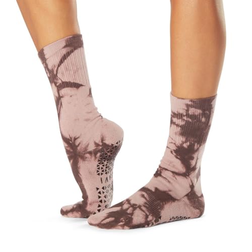 Image of TAVI Kai Crew Grip Socks for Women - Pilates Socks with Non-Slip Grips, Arch Support - Wear for Yoga, Barre, Studio Workouts