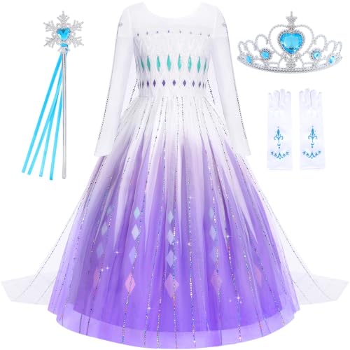 Vestido de Princesa Morado para Niñas Snow Queen miniatura 1