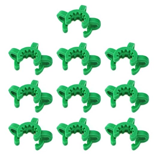Semetall 10pcs Green Downstem Clips 14mm for Glass Standard Conical Interface Clip Ground Glass Joint Accessory