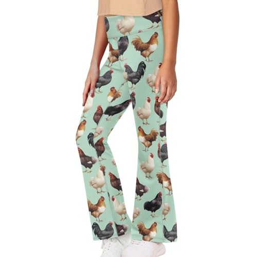 SEANATIVE Kids Flare Leggings High Waist Wide Leg Casual Pants Lightweight Comfy Yoga Sweatpants Size 5-14 Years3