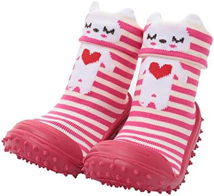 Cotton Cute Design Animal Image Baby Socks With Soft Soles Floor Sock Not Slip (7-12 Months =about 11.5 cm, Red)