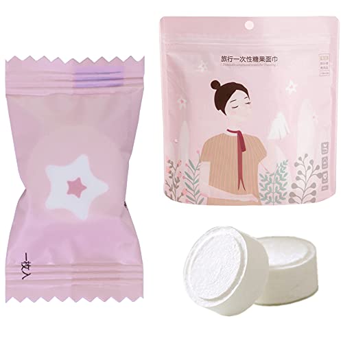 VanFn Nacai Series Lot de 50 mini serviettes de toilette jetables comprimées jetables en coton, idéales pour les voyages, la maison et les activités de plein air Cover