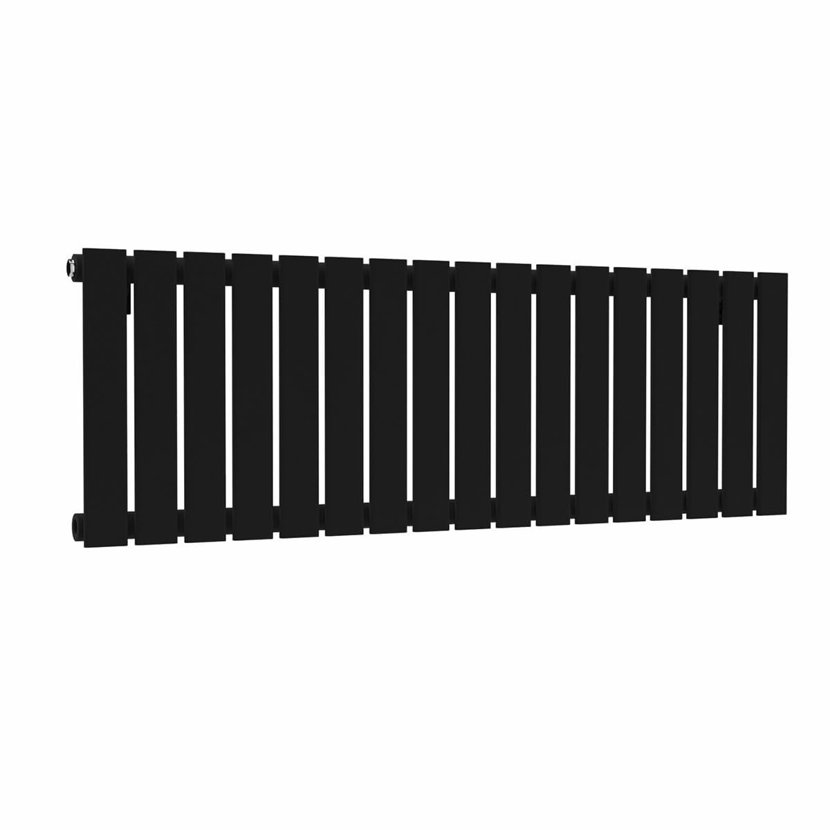 Lux Heat Black Flat Horizontal Single Panel Designer Radiator 400mm (H) x 1190mm (W)