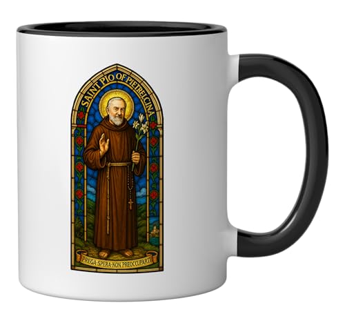 Saint Pio de Pietrelcina Taza Cerámica 11 oz miniatura 2