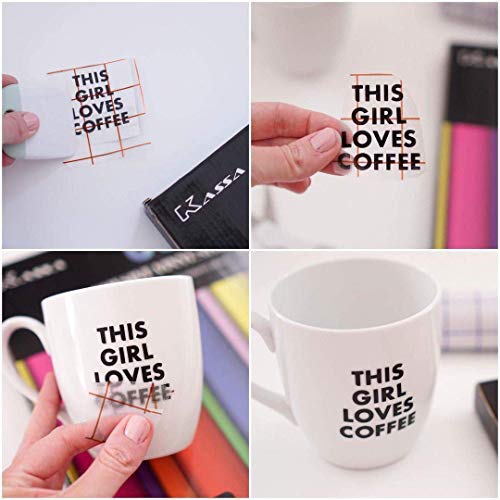 Kassa Vinyl Bundle, Permanent Adhesive Tape White Vinyl Sheets 15 Pack, 12X12 Inches & Clear Transfer Tape Roll 50 Feet #TOP5