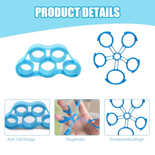 3 Stück Fingertrainer, Handtrainer, Stretch Finger Trainer, Ergotherapie, zum Dehnen der Finger, für Training und Erholung, mit 4 Silikon-Fingerziehern