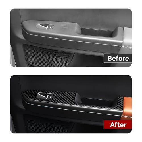 Image of Car Carbon Fiber Rear Window Lift Switch Cover Trim for Ford Bronco Sport 2021 2022 2023 2024 Interior Accessories