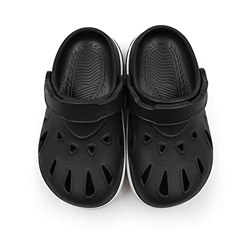 Amoji Kid Clogs Boy Garden Shoes Girl Gardening Clogs Child Beach Slipper Sandals Kid1096 Blackwhite 4.5-5 Big Kid #TOP5