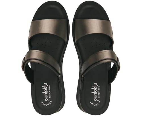 Image of puntoblu Cushion Comfort Designer Platform Heels for Women | Comfortable Padded Footbed | Anti-Skid & Durable Wedge Heel Slippers for Girls | Ideal for Casual, Party & Ethnic Wear
