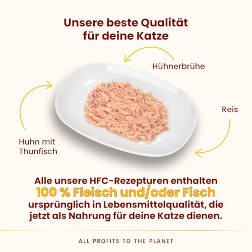 Almo Nature HFC Natural Light Meal - Nassfutter für Katzen - Huhn mit Thunfisch - Human-Grade, Glutenfrei - 50 g (4er Pack)
