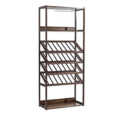 Soporte para botellas de vino multi-capa con gabinete de pared